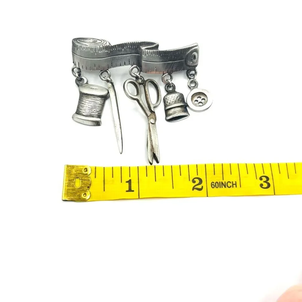 Silver Seamstress Charm Brooch